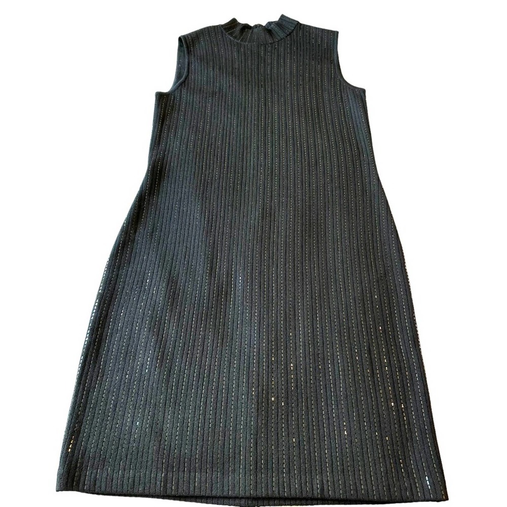 St John - sleeveless sequin black sweater Dress with mock turtleneck, size:12 - Picture 14 of 14